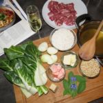 mis-en-place für Risotto mit Borretsch