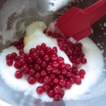 Für den Belag Zucker & Ribisel unter Eischnee ziehen